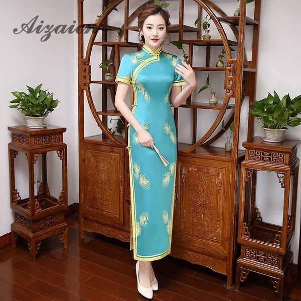 

традиционный китайский зеленый cheongsam современные qipao длинные свадебные вышивки платье невесты традиции восточных вечернее платье, Red