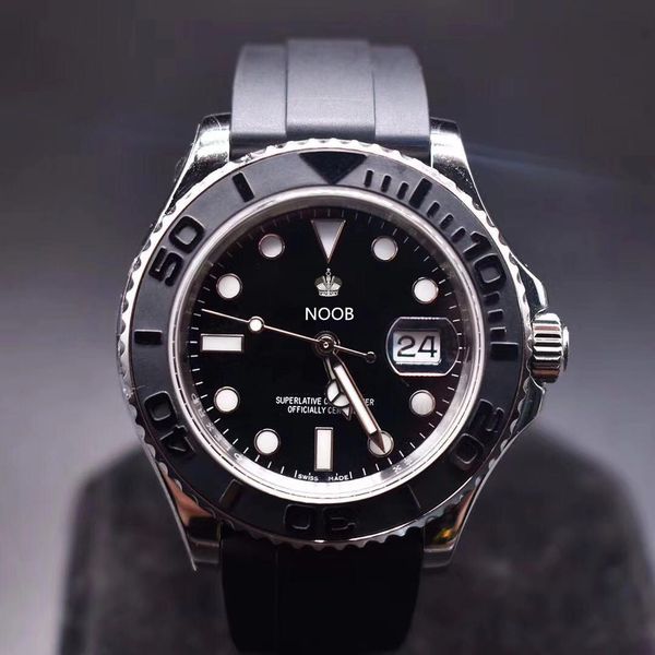 

n 116655 super orologio di lusso 2836-3135 механизм часы черный матовый cerachrom керамический воротник дизайнерские часы резинка, Slivery;brown