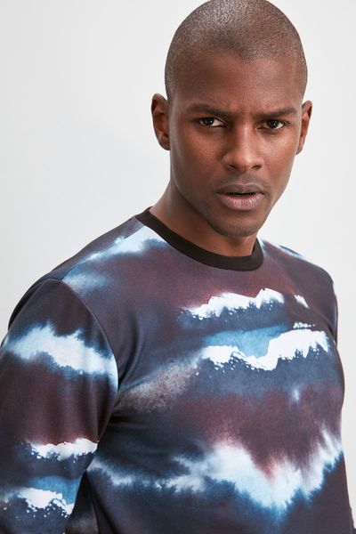 

trendyol men 's printed sweatshirts tmnaw20sw0492, Black