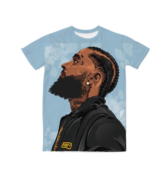 

Настоящий Американский Размер США Рэп Nipsey Hussle 3D Сублимационная печать Футболка П