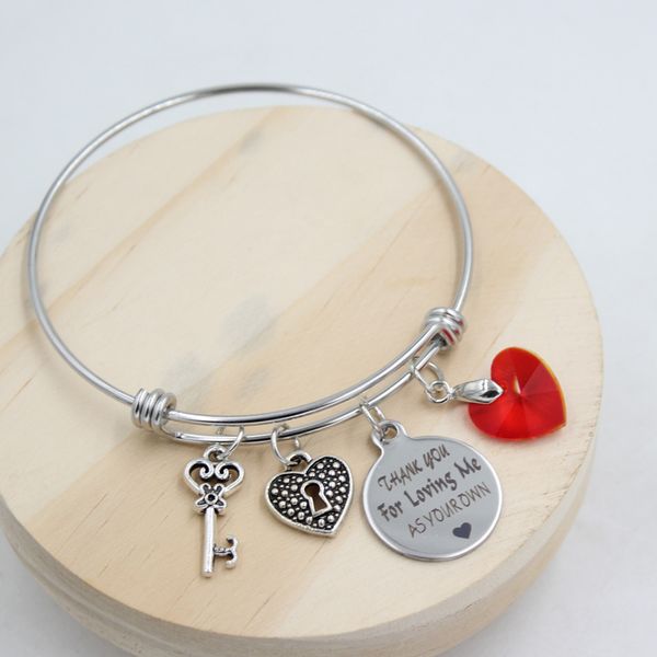 

wholesale new arrival stainless steel wire bangle bracelet valentine gift lock key charm bracelet bangle valentine gifts jewelry, Golden;silver