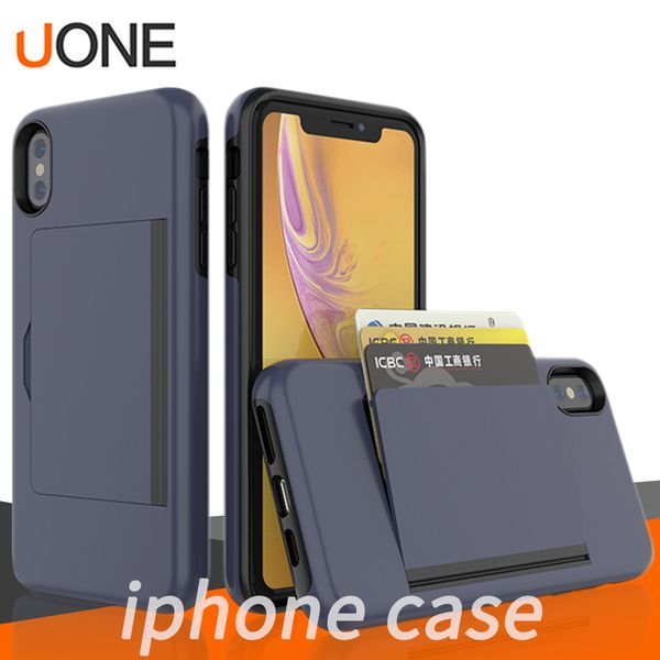 

for iphone 11 pro x xs max xr note 10 s10 p20 p30 lite mobile phone side credit card insertion luxury hard pc soft tpu case cover protactor