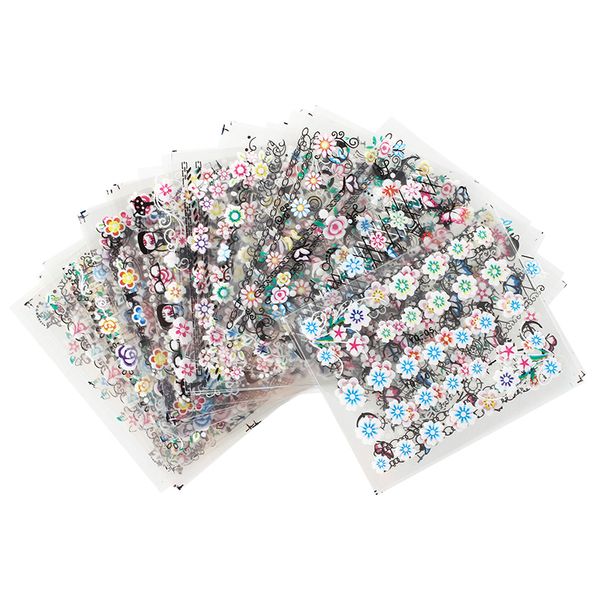 

50 sheets mix finger toe nail art decoration flower sticker decal diy, Silver;gold
