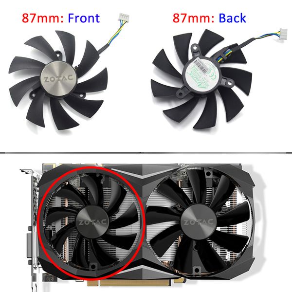 

87mm ga91s2h ga92s2u 0.35a cooler вентилятор замена для zotac gtx 1070ti 1080ti mini gpu видеокарт вентилятор охлаждения