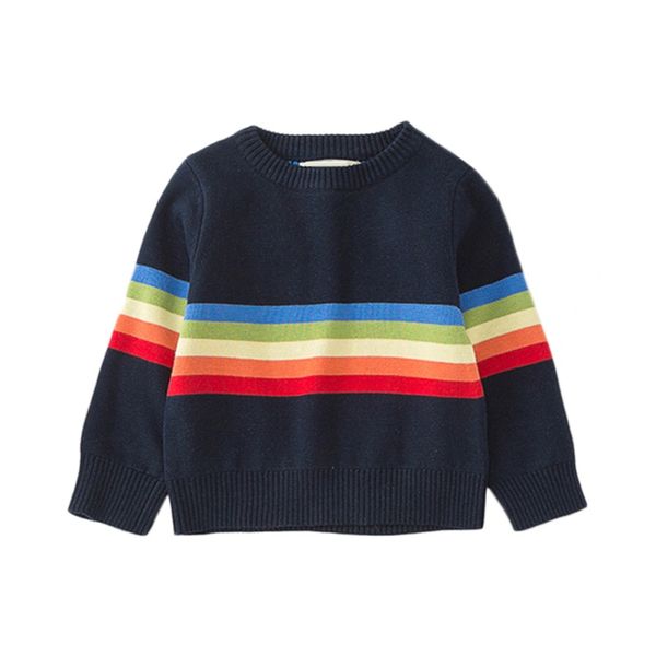 

sweater boys girls casual knit round neck pullover color stripe bottoming shirt winter new new, Blue