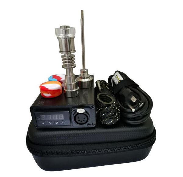 

Портативный Кварцевый eNail Kit Electric Dab Nail PID Temperature Control E Dabber гвоздь Комплект Wax Испаритель 20MM Oil Rig Box Glass Bong
