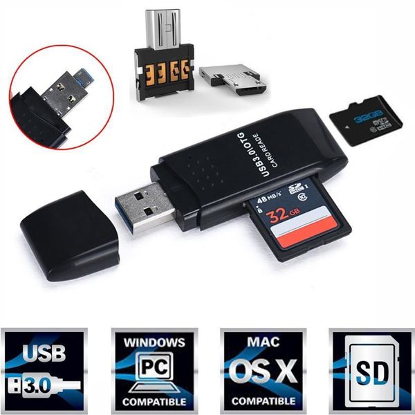 

selling mini 5gbps super speed usb 3.0+otg micro sd/sdxc tf card reader adapter u disk easy for carry very nice