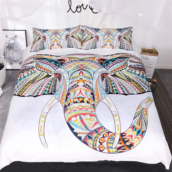 Colorful Elephant Bedding Set 3d Home Textile Duvet Cover Pillow