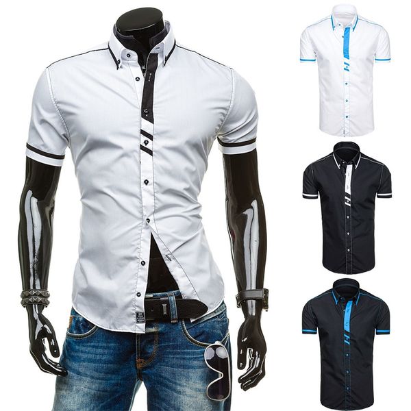 

zogaa 2019 new spring cotton shirts men spring autumn casual formal slim fit men's dress shirts social business men clothing, White;black