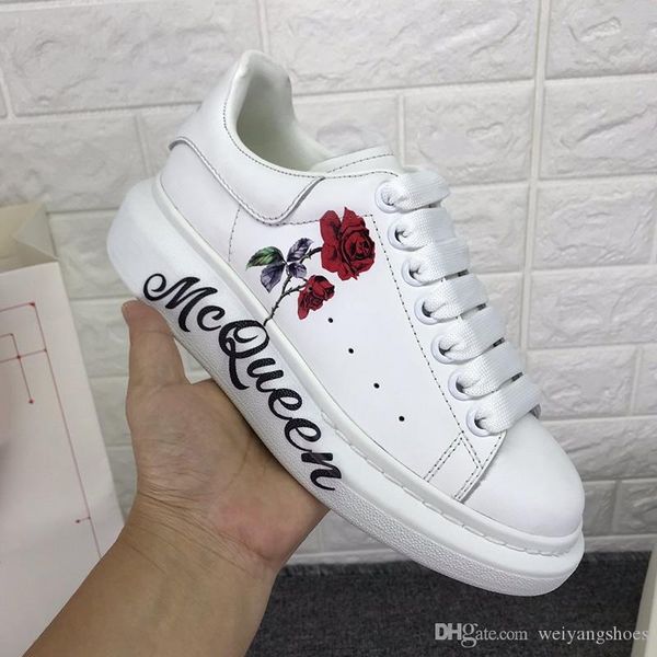 

high version mcqueen small white shoes female autumn new thick bottom increased men's 3d printing couple casual shoes