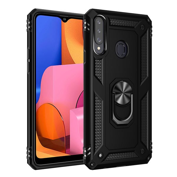 

finger ring holder case magnetic car kickstand phone case hybrid armor cover for samsung galaxy a20s