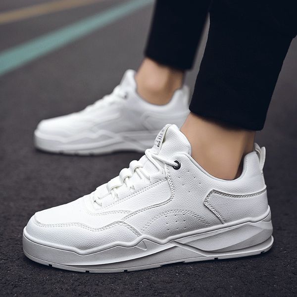 

men loafers men shoes lace up fashion casual male shoes lace leather designer leather flat sneakers, Black