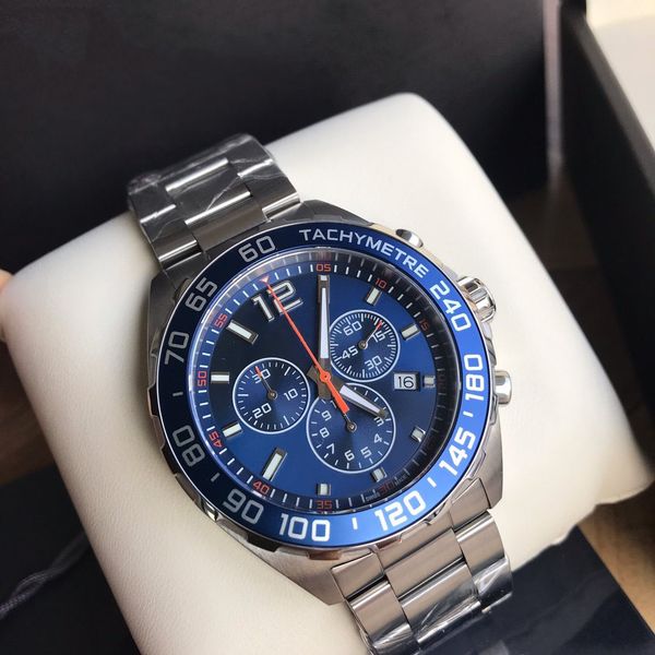 

caz1014.ba0842 sports watches for man quartz movement 43mm sapphire crystal sapphire crystal 316l steel band, Slivery;brown