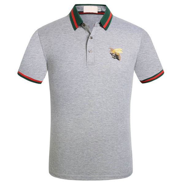 

Дизайнерские мужские поло рубашки летние роскошные поло для мужчин мягкие футболки с пчелами вышивка бренд повседневная мужская твердая одежда M-3XL 5 цветов
