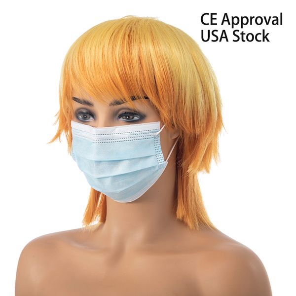 

in stock ce approval brand new blue dustproof facial protective cover elastic earloop non-woven anti-dust 3 layers disposable face masks