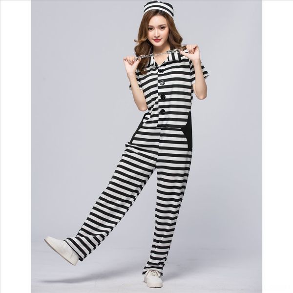 

2018 black and white striped prisoners cosplay clothes export japanese clothes halloween anime costumes & cosplay halloween costumes