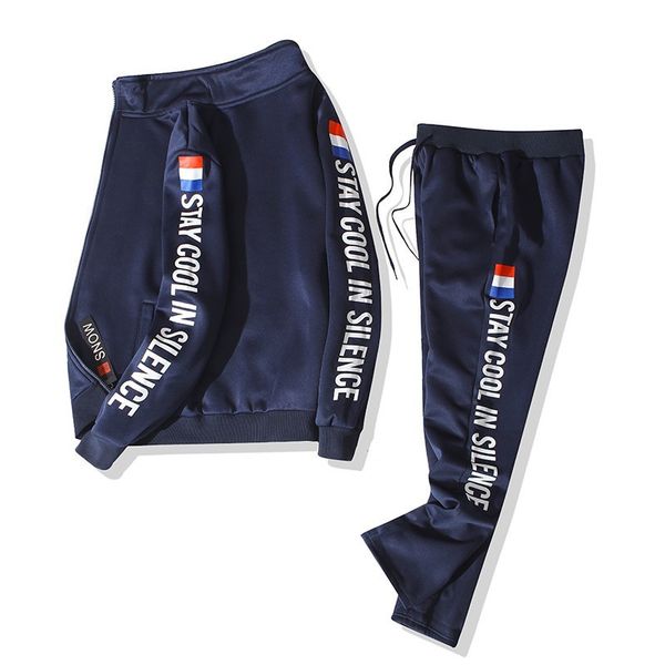 

large size ~7xl 8xl 9xl thick men tracksuit set winter casual mens sportswear sets two pieces striped fleece hood jacket pants, Gray