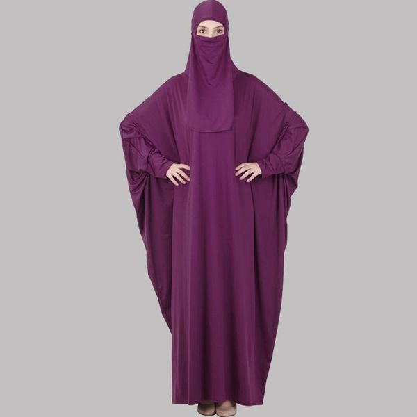 

muslim women prayer dress jilbab detachable niqab veil hjiab islam abaya khimar chador saudias 2pcs overhead jilbab with sleeves, Red