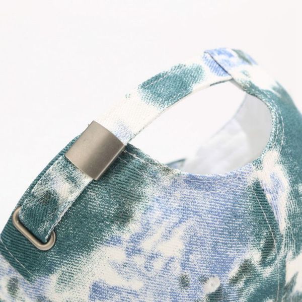 

outdoors hiking caps quality cotton tie-dyed denim running camping cap men and women summer time sun hat, Black;white