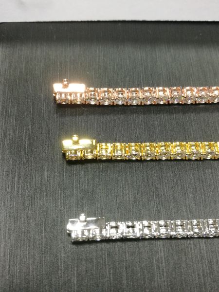 

Tennis bracelet chain 7 inchs full setting moissanite bracelet silver 925 plated 18K white gold