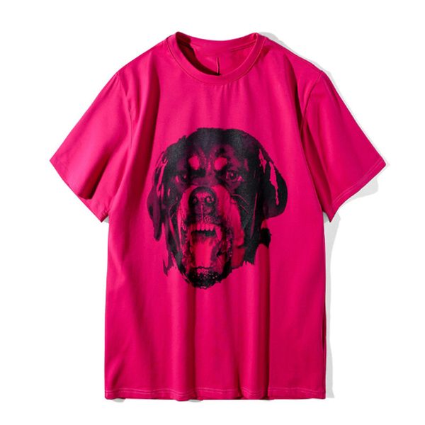 

summer fashion new mens t shirt men women cotton short sleeves couples dog print red t shirt size s-2xl, White;black