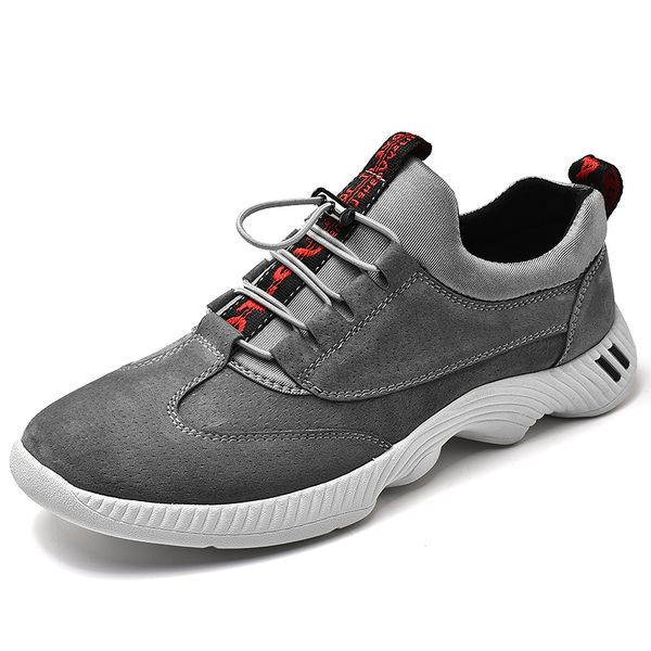 

men leather sneakers leather mesh casual shoe -absorbing rubber outsole spring and autumn man sports shoes size 38-46, Black