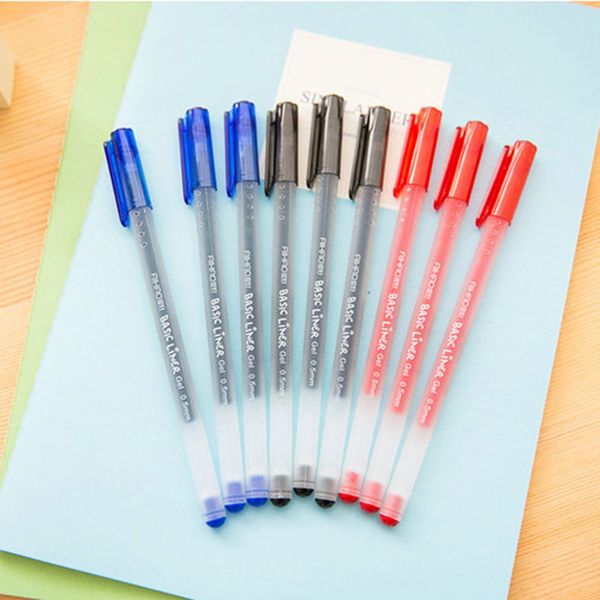 

12 pcs/lot gel pens blue red black color ink 0.5mm ballpoint pen stationery office school supplies for student gift