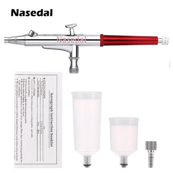 

nasedal double action airbrush spray gun 20cc 40cc 0.3mm gravity feed air brush cake tattoo nail makeup car painting tool