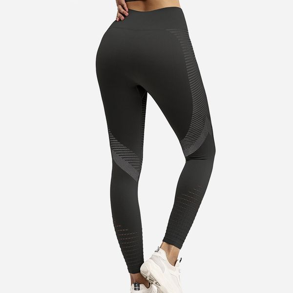 

black yoga leggings high waist sport yoga pants women fitness energy seamless gym leggings hollow out running set, White;red