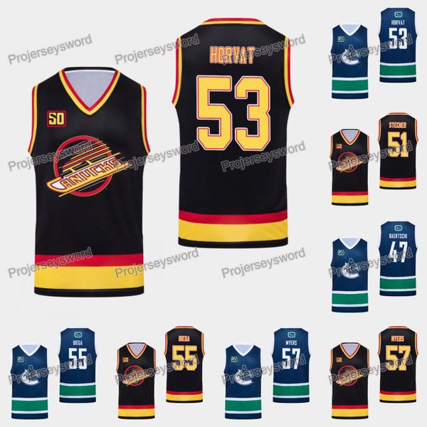 

Vancouver Canucks Tank Bo Horvat 50th Anniversary Jersey Troy Stecher Alex Biega Tyler Myers Tim Schaller Tyler Motte Tanner Pearson Jerseys