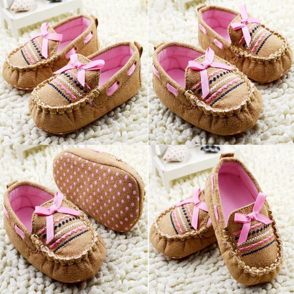 

Fashion Casual Newborn Toddler Baby Girls Spring Autumn Shoes Butterfly-knot Slip-On Lovely Crib Shoes Outfit 0-18M, Black;grey