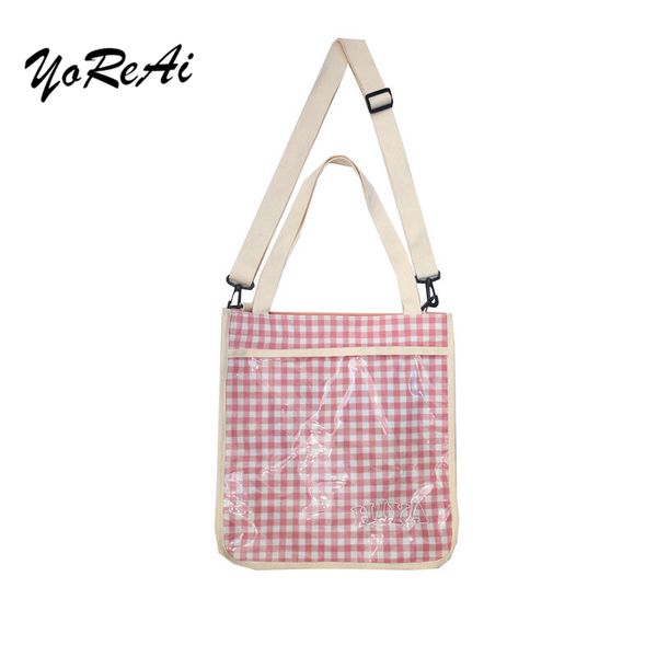 

мода плед tote холст материал женская сумка большая емкость сумка классический стиль дамы покупки сумки на ремне