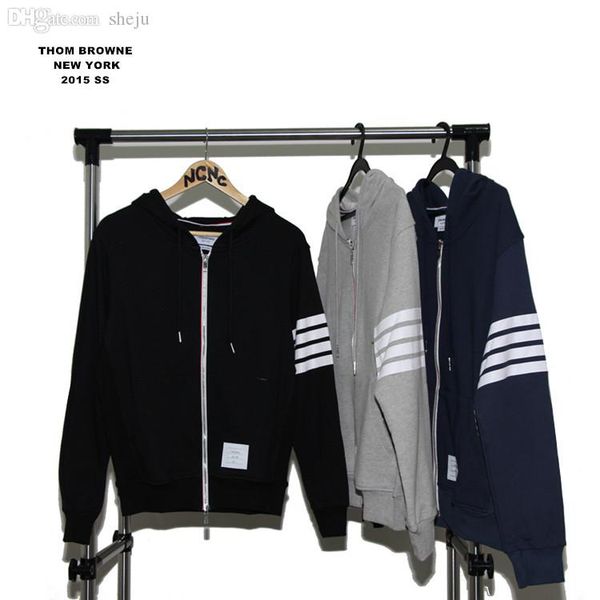 

wholesale-new arrival thom brown sports casual sweatshirt riri lettering zipper cardigan,blue and black gray hoodies