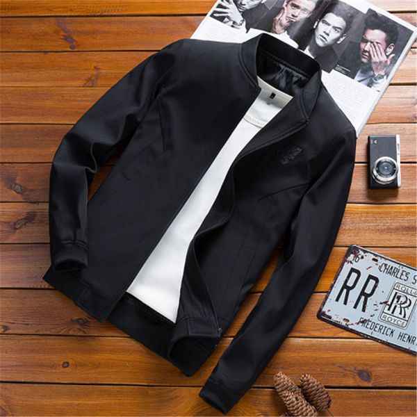 

2019 new men's jacket slim handsome casual thin jacket spring m-3xl, Black;brown