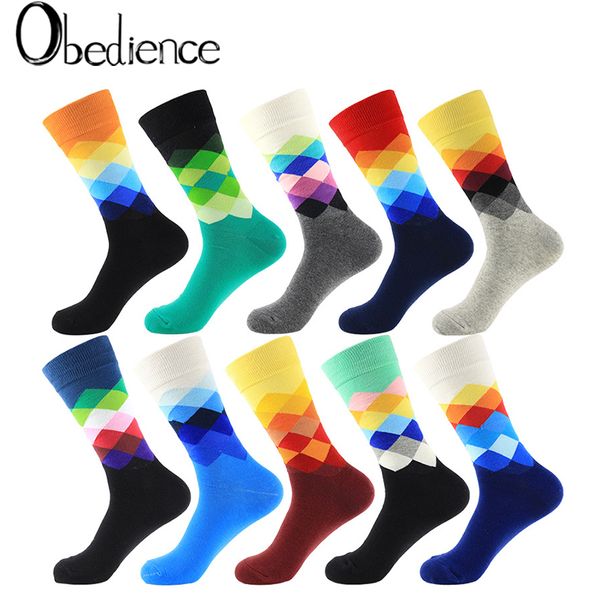 

2019 Fashion Spring autumn winter Women beautiful solid Color Sock suit For Rhombus wild Cute cotton socks Good Quality