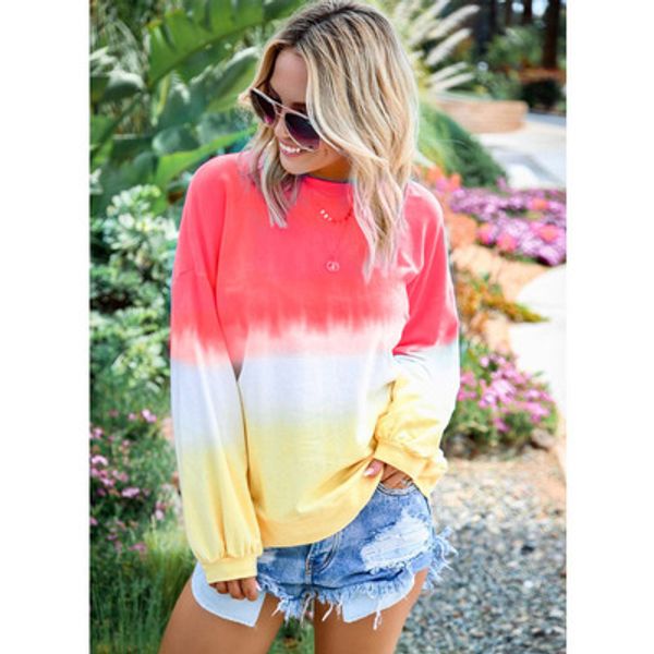 

women rainbow hoodie fashion 2019 new arrival autumn luxury hoodies casual gradient color womens plus size clothes size s-5xl 111, Black