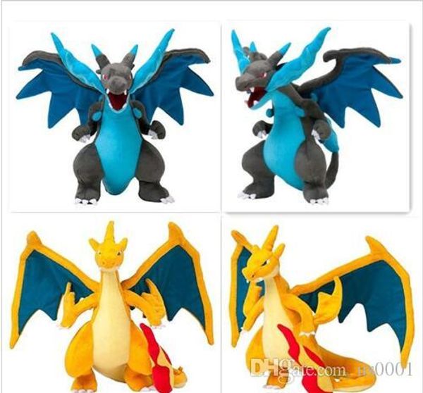 

25cm center plush doll mega charizard x y pikachu plush toys good quality 10" stuffed animals 2 color