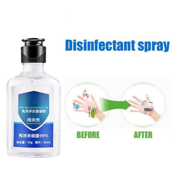 

50 мл одноразового быстросохнущего вытирания дезинфицирующего средства для рук гель мыло для рук портативный антибактериальный одноразовый д