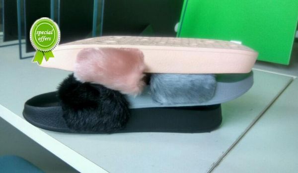 

rihanna leadcat fenty fur slide sandal women slippers men us5.5-us12.5 with box2, Black