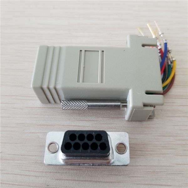 

rj45 female to db9 male rs232 com port modular extender for pc diy