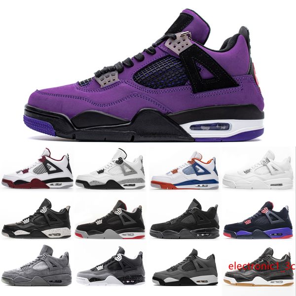 

mens 4s thunder pure money bred 4 basketball shoes athletic cool grey flight nostalgia military blue designer trainers sport sneakers