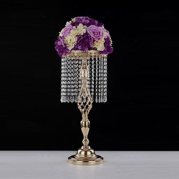

70cm Rhinestone Candelabra Wedding Party Elegant Candle Holder Pretty Table Centerpiece Vase Stand Crystal Candlestick Wedding Decoration