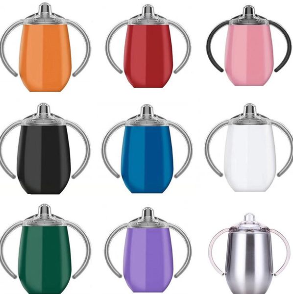 

12oz 360ml sippy pacifier cup stainless steel tumbler cup lid with handle vacuum insulated leak proof travel cup baby bottle ljjk2017