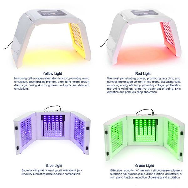 IPL Makinesi Taşınabilir OMEGA Işık PDT LED Terapi Kırmızı Mavi Yeşil Sarı 4 Renk Cilt Gençleştirme Için Led Yüz Maskesi Fototerapi Lambası