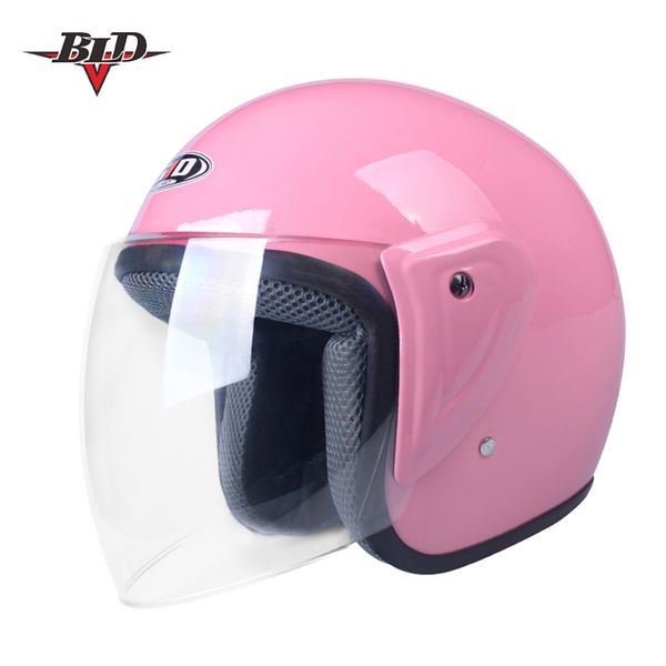 

men women motorcycle helmet half open face bike bicycle helmet 56cm-60cm five-pointed star with visor motorbike