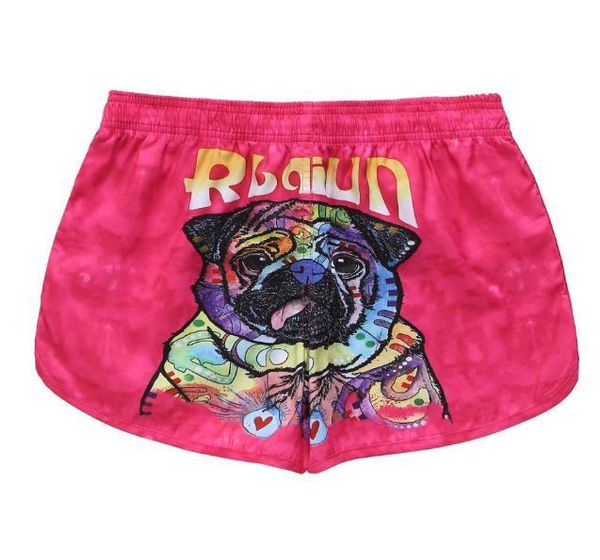 

couple dogs 3d print shorts pants fashion womens summer clothing loose drawstring lightweight relaxed casual apparel, White;black