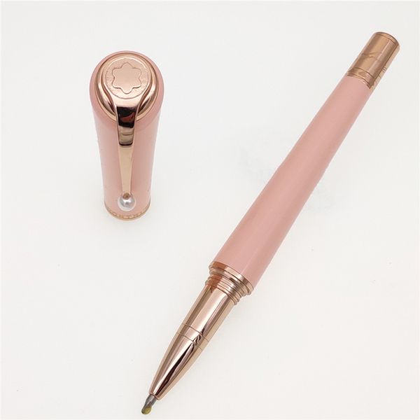 

luxury pen mb brand pen limited edition muses marilyn monroe signature classical ballpoint pens with pearl clip gift pens +give velvet bags, Blue;orange
