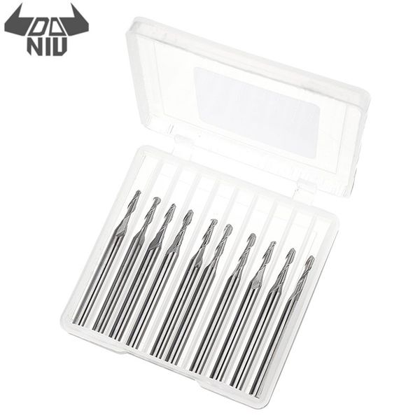 

daniu 10pcs 3.175mm shank 2 flutes end mills milling cutter spiral cnc router bit engraving for 3d relief sculpturing cutting