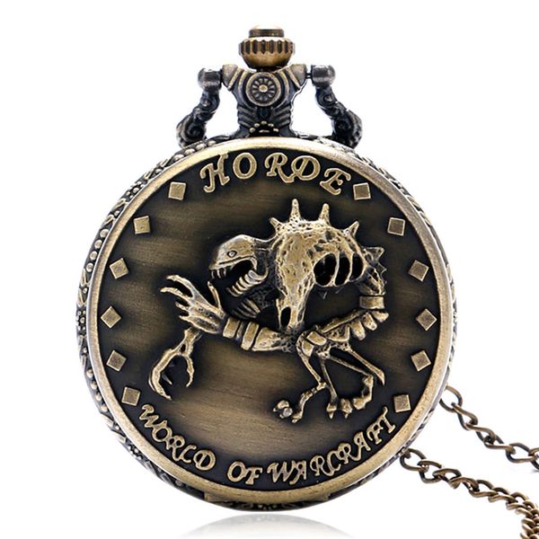 Retro Vintage 3D Scorpion Design Pocket Watch Uomo Donna Orologi al quarzo analogici Collana Orologio a catena Orologio reloj de bolsillo