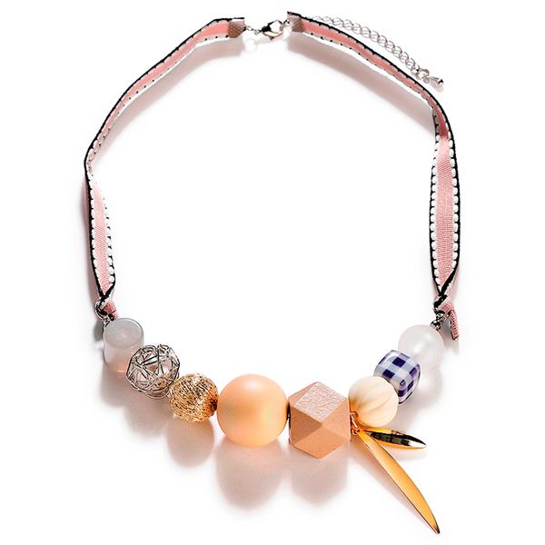 

boho geometric acrylic choker necklaces & pendants for women fashion cloth chain necklace female trendy wedding jewelry 2019, Golden;silver